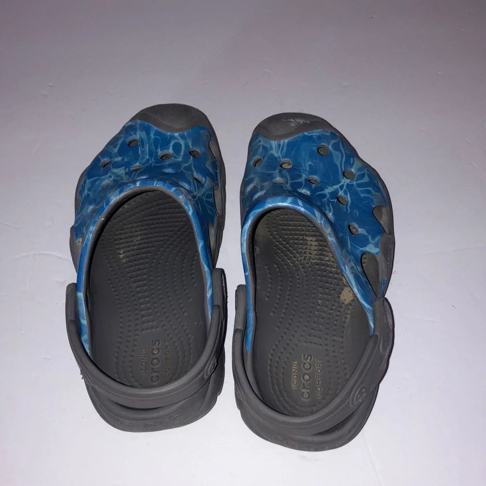 CROCS Kids Blue‎ and Gray Sandals Size 11